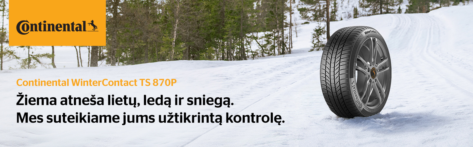Continental WinterContact TS 870P žieminės padangos ant apsnigto kelio